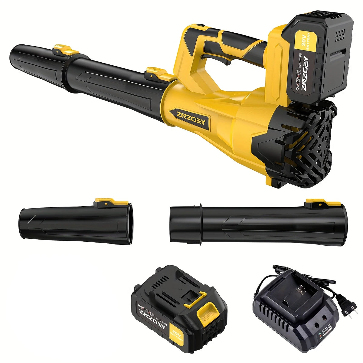 ZNZOEY Cordless Leaf Blower With 580CFM And Six Speed Settings
