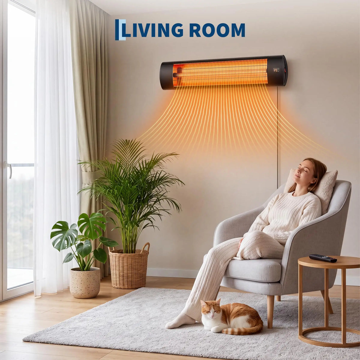 HiMISS 1500W Carbon Fiber Infrared Wall Mount Patio Heater