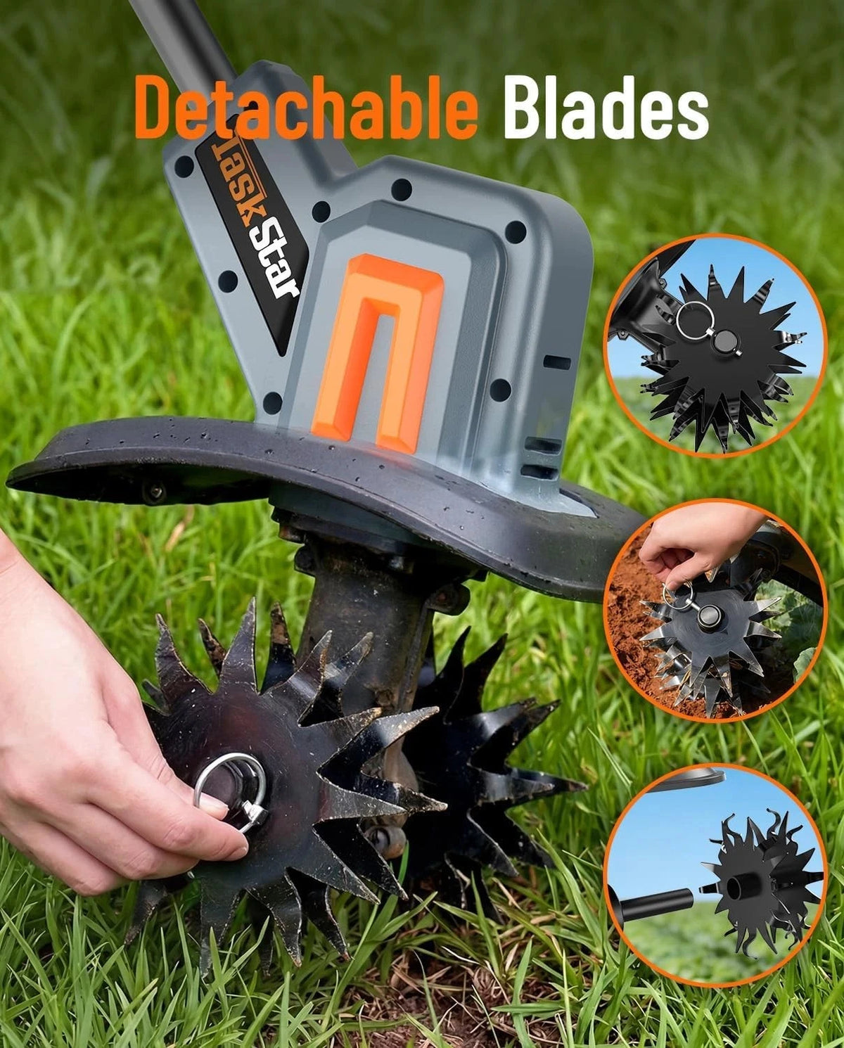 TaskStar Cordless Electric Garden Tiller And Soil Cultivator