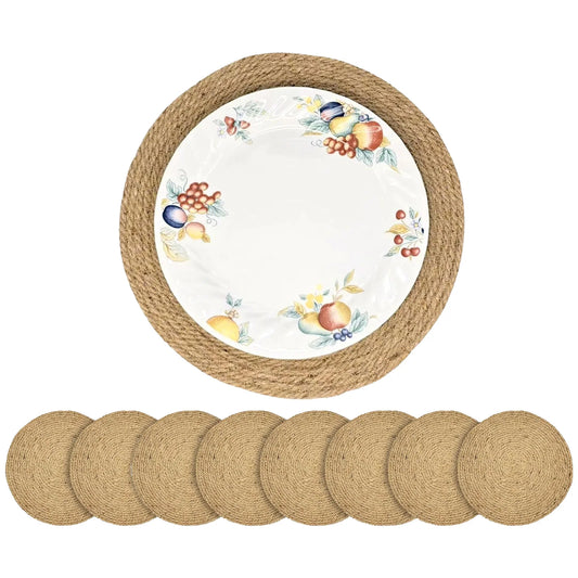 Round Woven Rattan Placemats For Heat Resistant Dining Table Decor