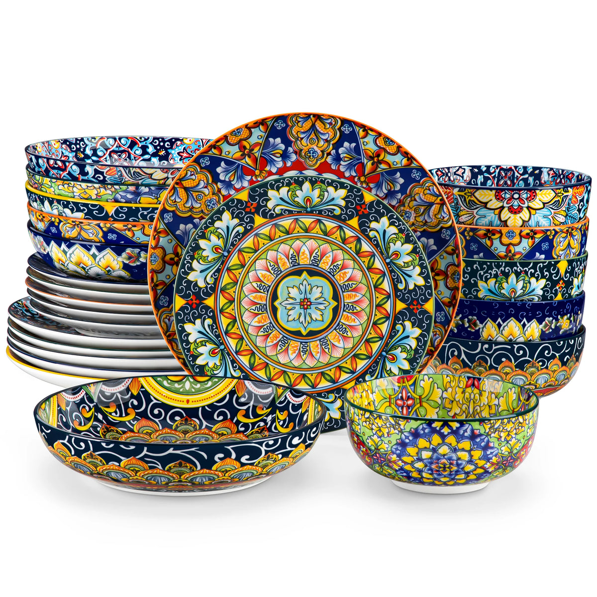 Vancasso Bohemian Porcelain Dinnerware Set With Plates And Bowls