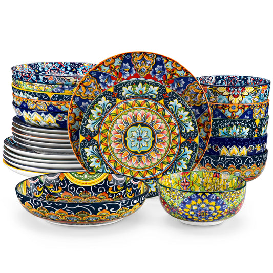 Vancasso Bohemian Porcelain Dinnerware Set With Plates And Bowls