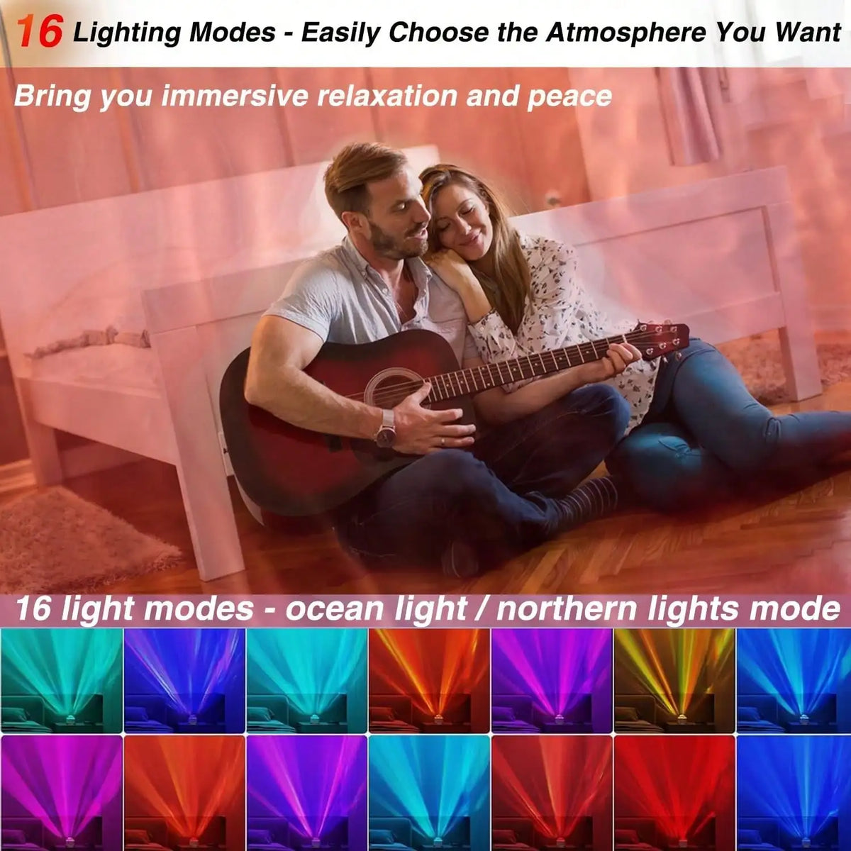 Romantic Water Ripple Aurora Projector Light For Home And Bedroom