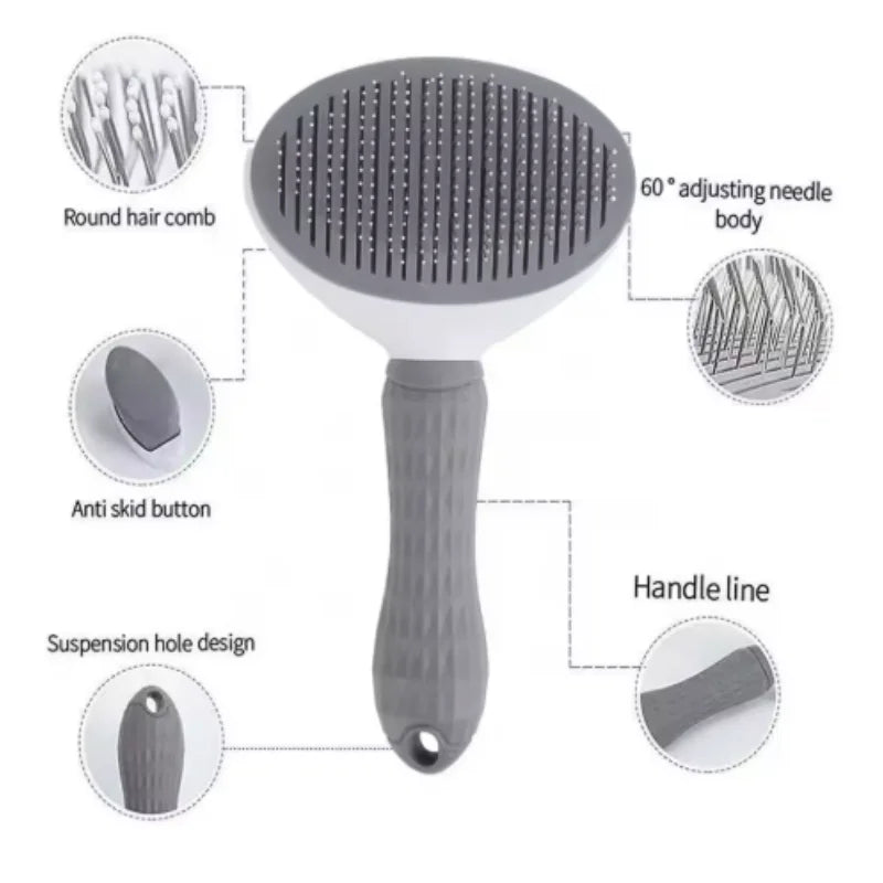 Self Cleaning Grooming Brush Hair Remover for Dogs and Cats