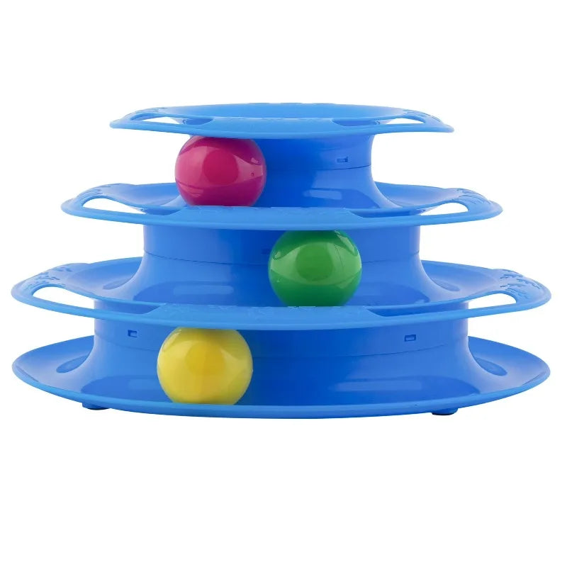 Triple Chase Tower Cat Toy With Robust Waterproof Plastic Construction