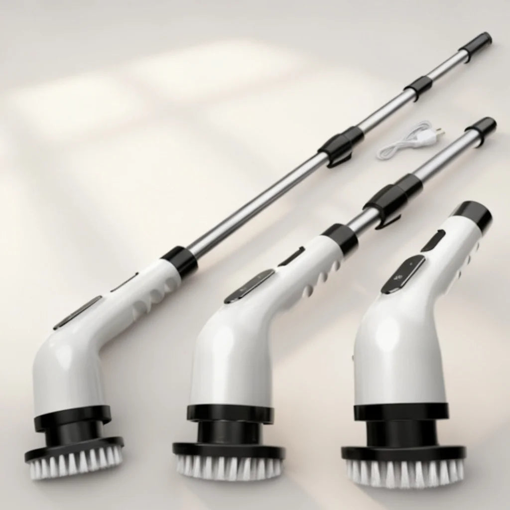 Rechargeable Electric Spin Scrubber With Seven Cleaning Brush Heads
