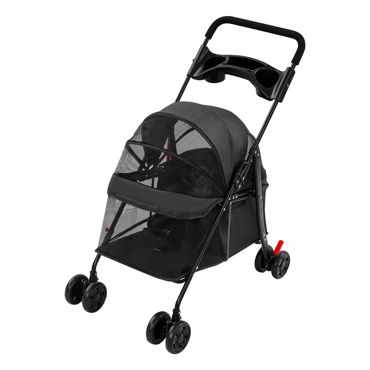 Foldable Ventilated Pet Stroller For Small Dogs And Cats