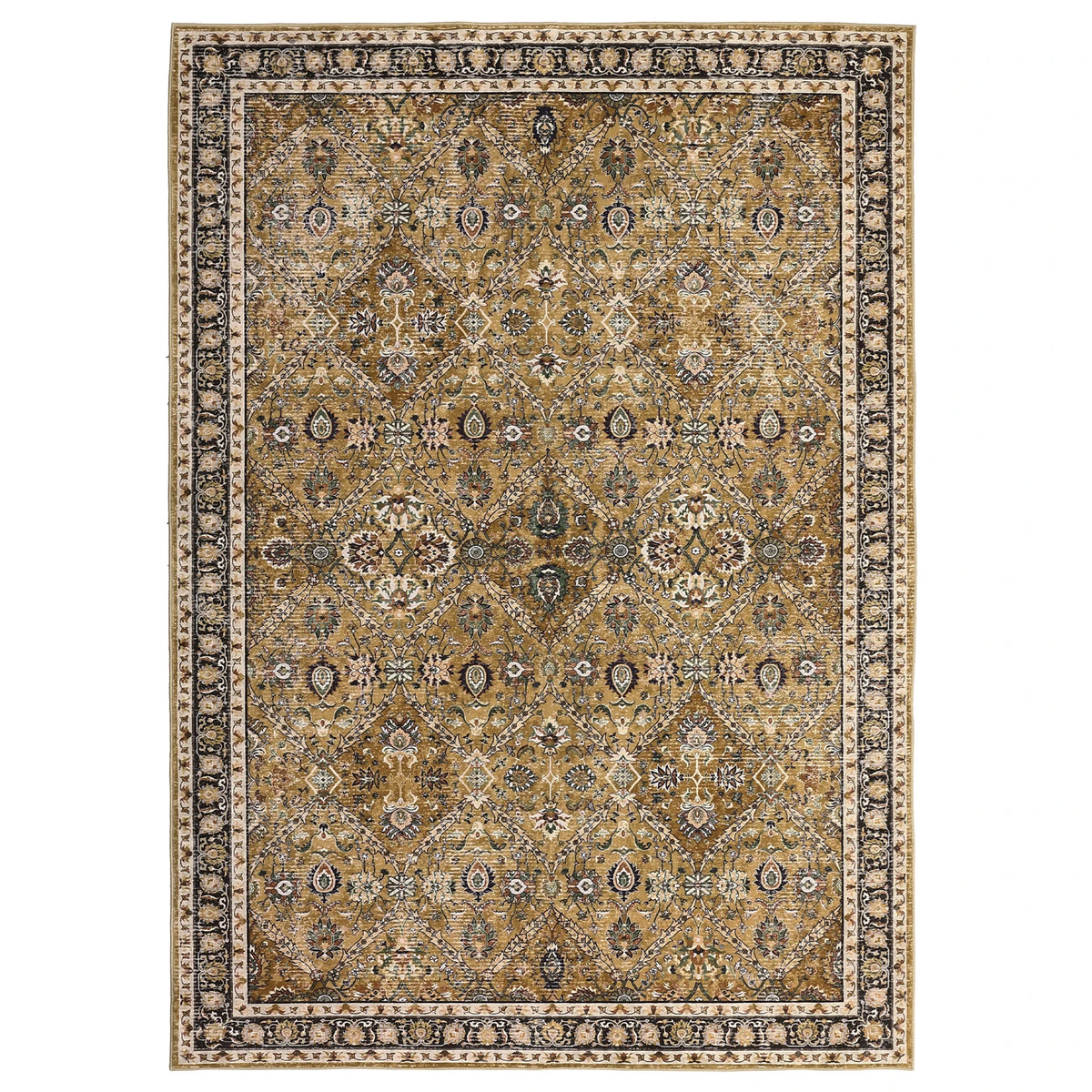 Machine Washable Moroccan Trellis Low Pile Area Rug
