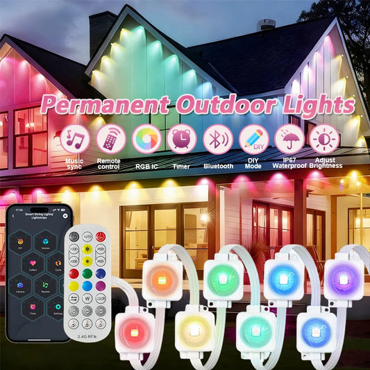 MIMIRGB Smart Outdoor Eave Lights With Music Sync Color Effects