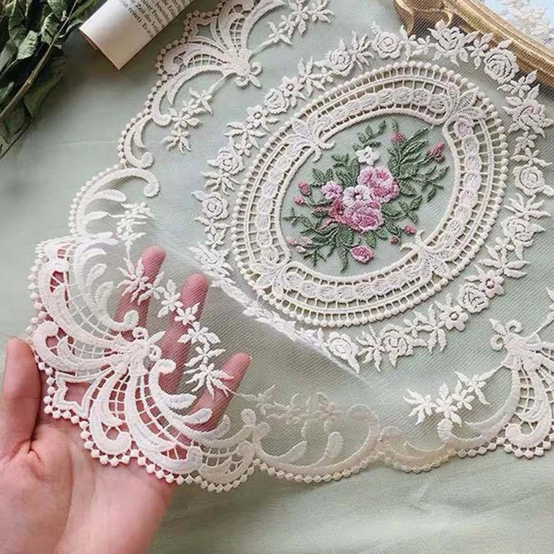 French Style Retro Lace Placemats And Coasters For Dining Table