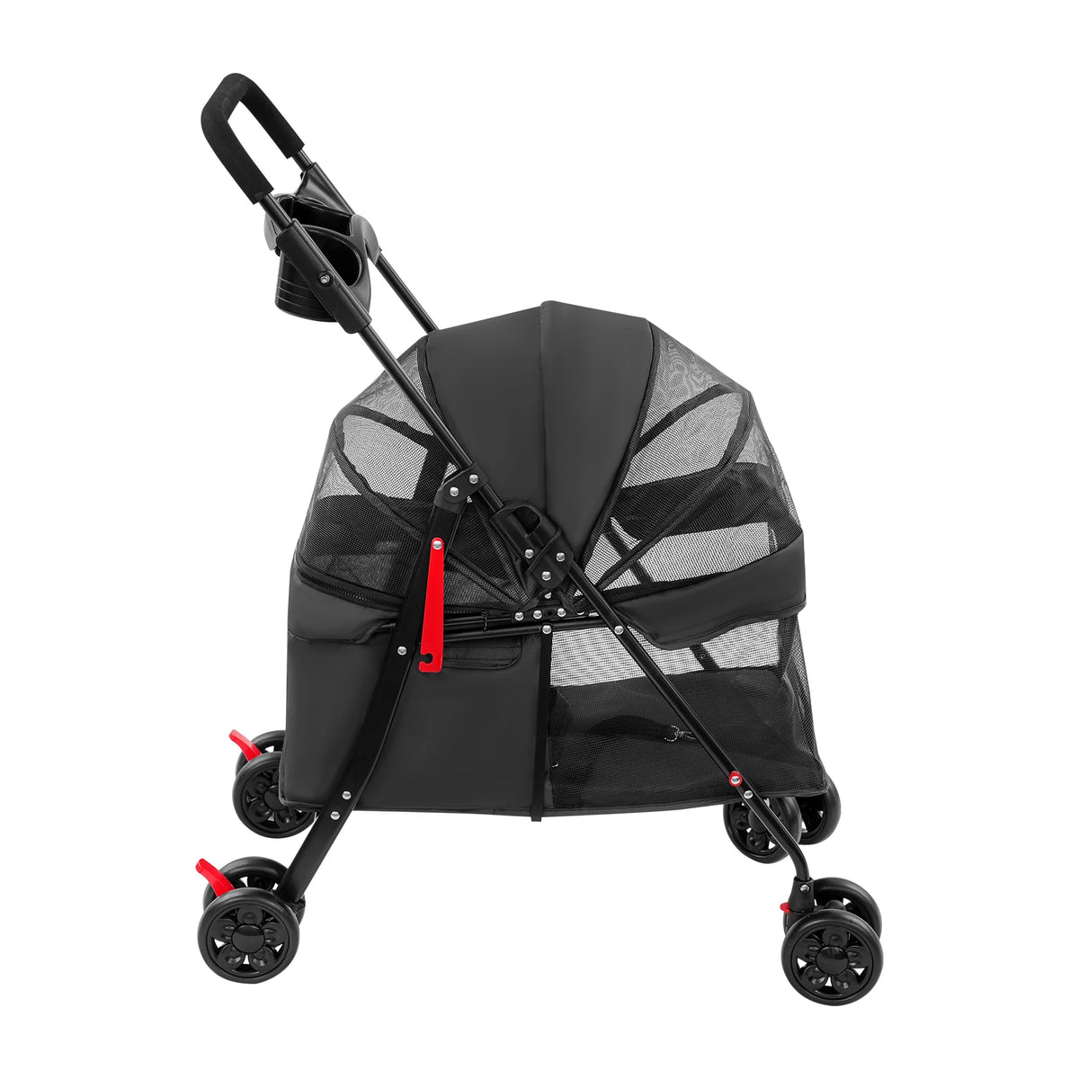Foldable Ventilated Pet Stroller For Small Dogs And Cats