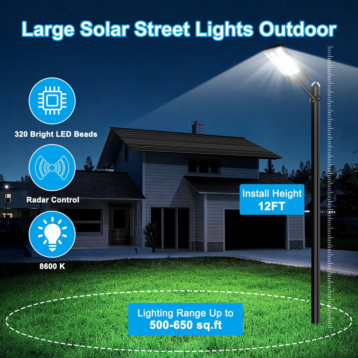 Solar Led Outdoor Motion Sensor Street Lights With Remote Control