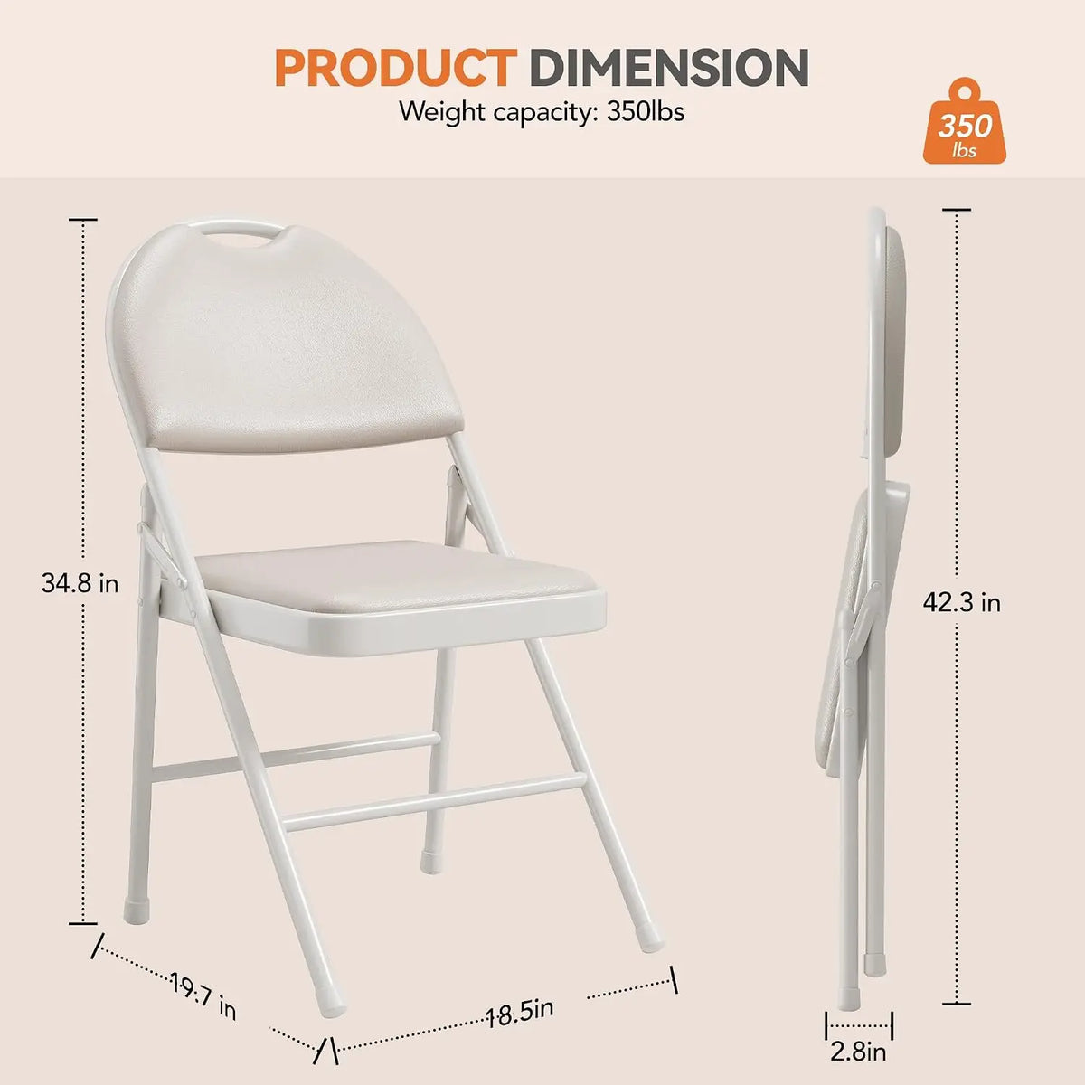 Garvee Cushioned Metal Folding Chair For Indoor And Outdoor Use