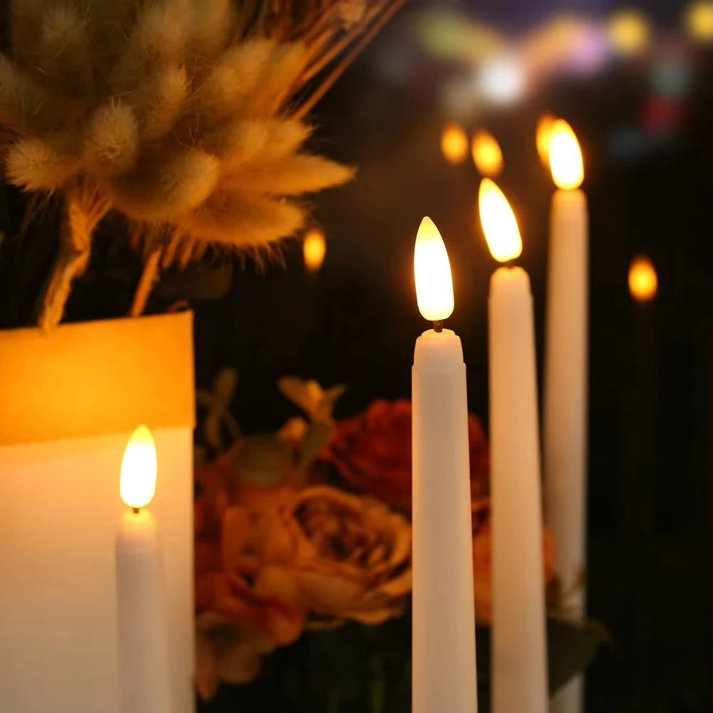 LED Flameless Taper Candles With Remote For Elegant Home Celebrations