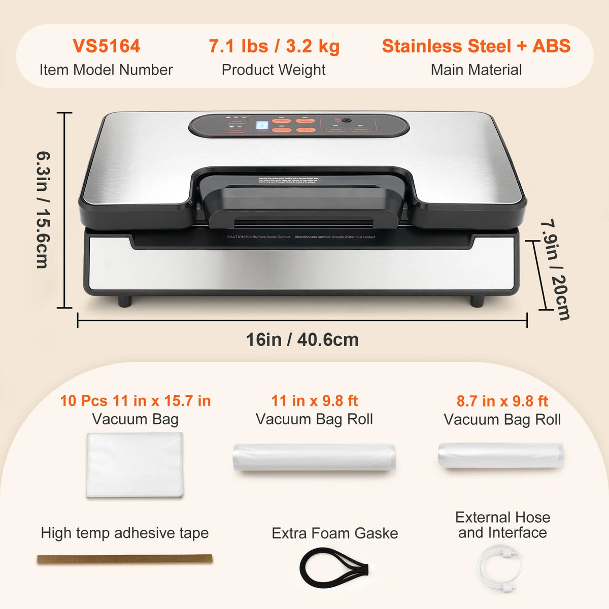 SucceBuy 130W Portable Vacuum Sealer For Fresh Food Storage