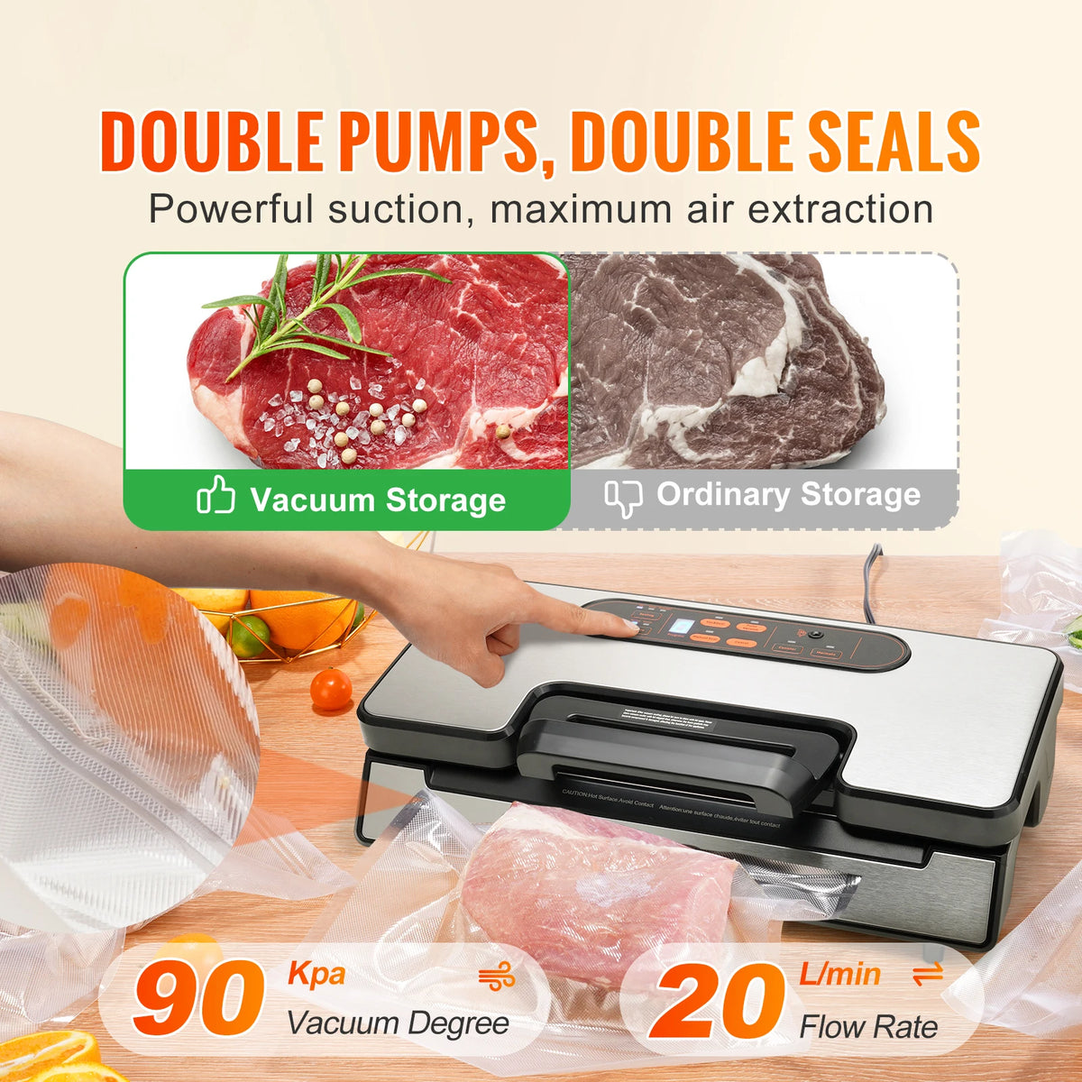 SucceBuy 130W Portable Vacuum Sealer For Fresh Food Storage