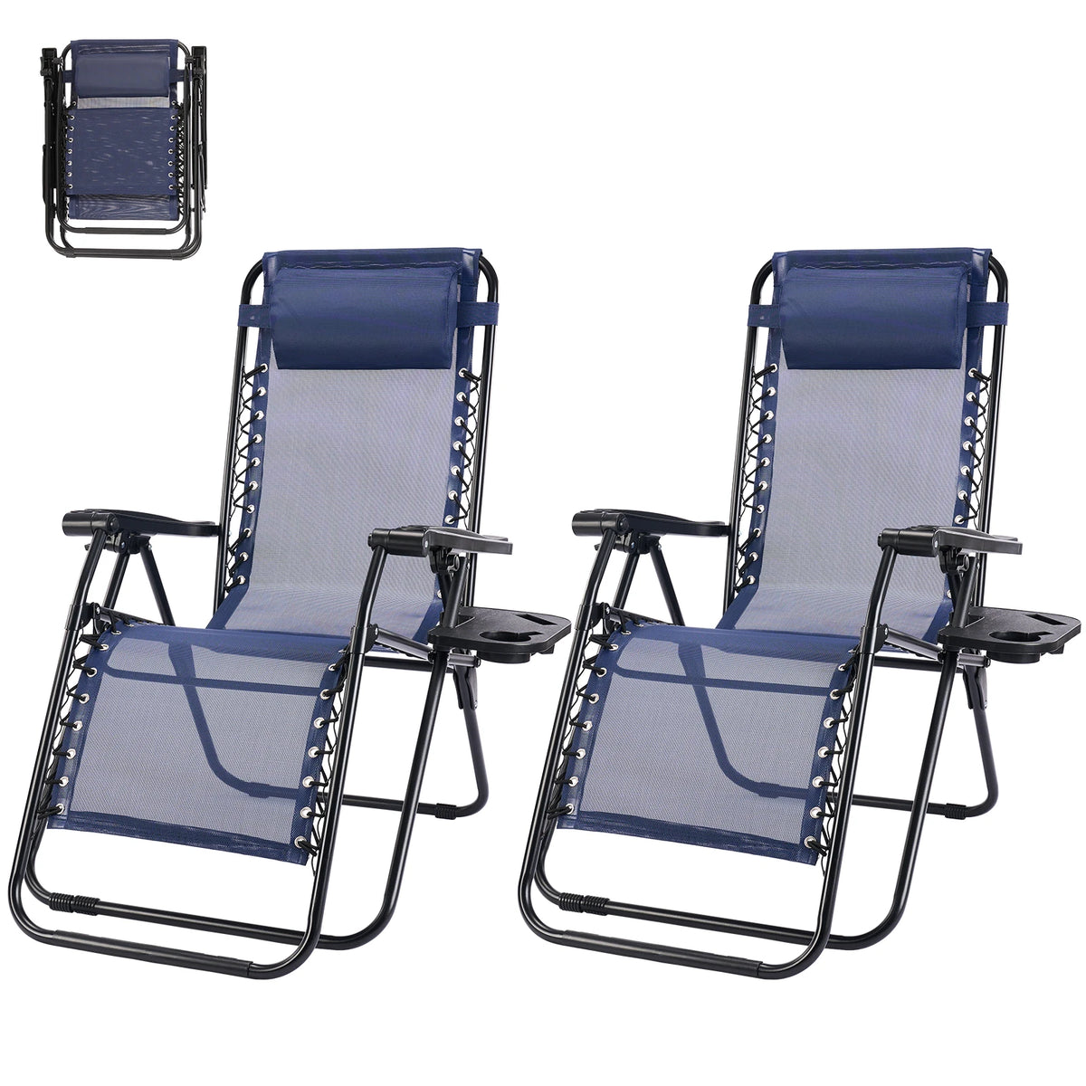 MCQ Zero Gravity Folding Outdoor Recliner Chairs With Cup Holders