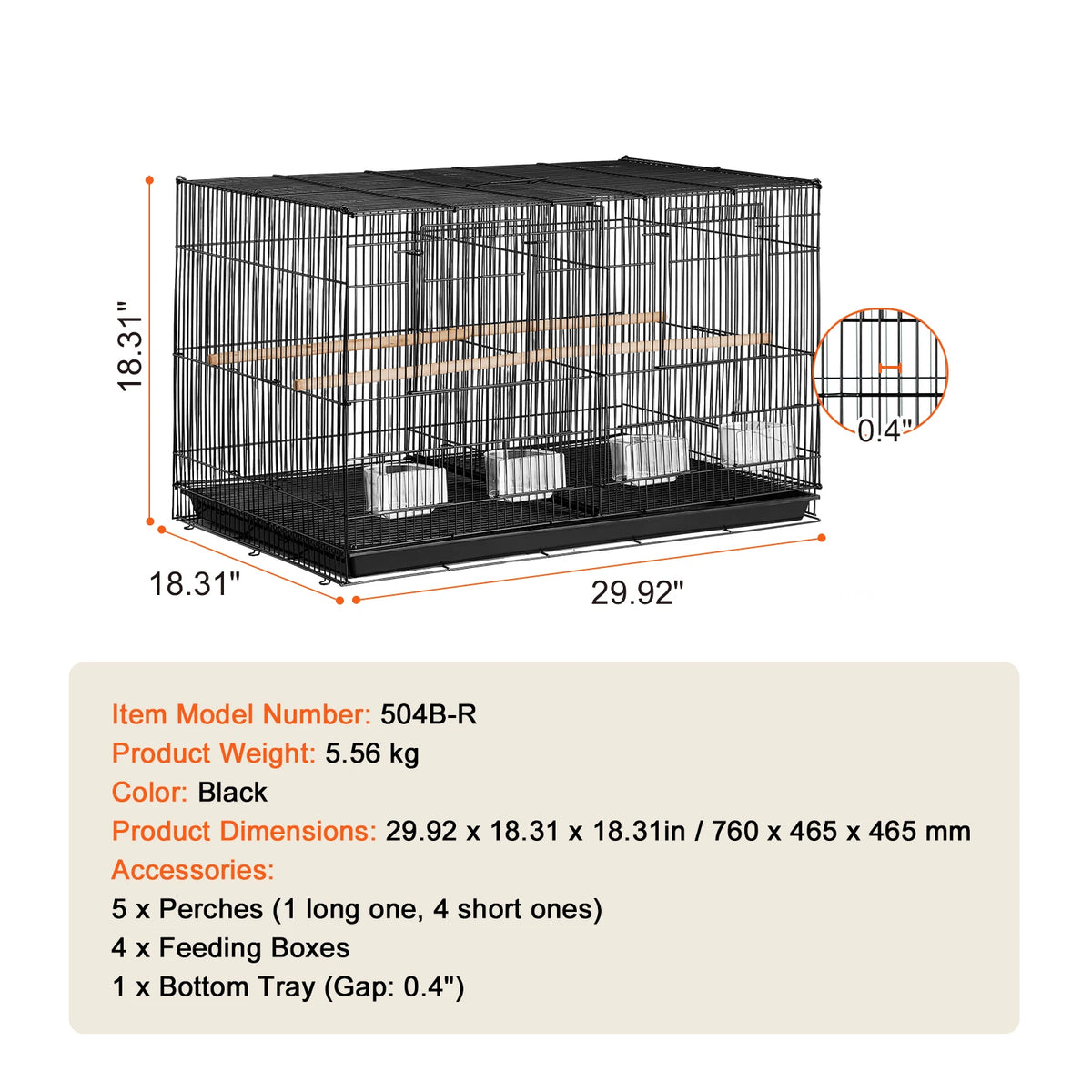 SucceBuy Stackable Divided Bird Cage for Travel with Handle