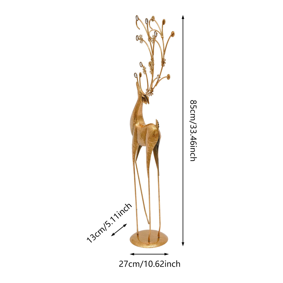 Decorative Deer Statue With Rhinestone Antlers For Home And Office