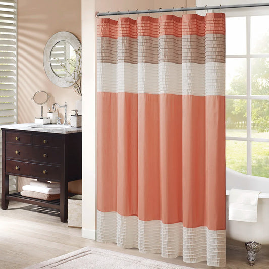 Waterproof Polyester Shower Curtain With Rust Resistant Metal Grommets