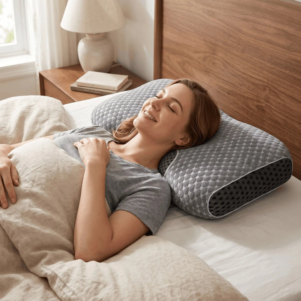 Ergonomic Neck And Shoulder Massage Pillow For Comfortable Sleep