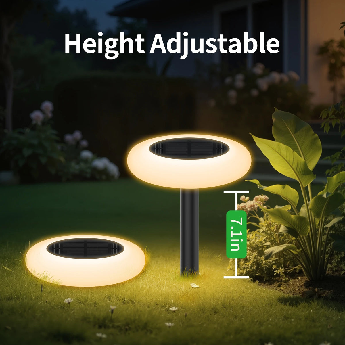 Intelamp Color Changing Solar Pathway Lights for Outdoor Gardens