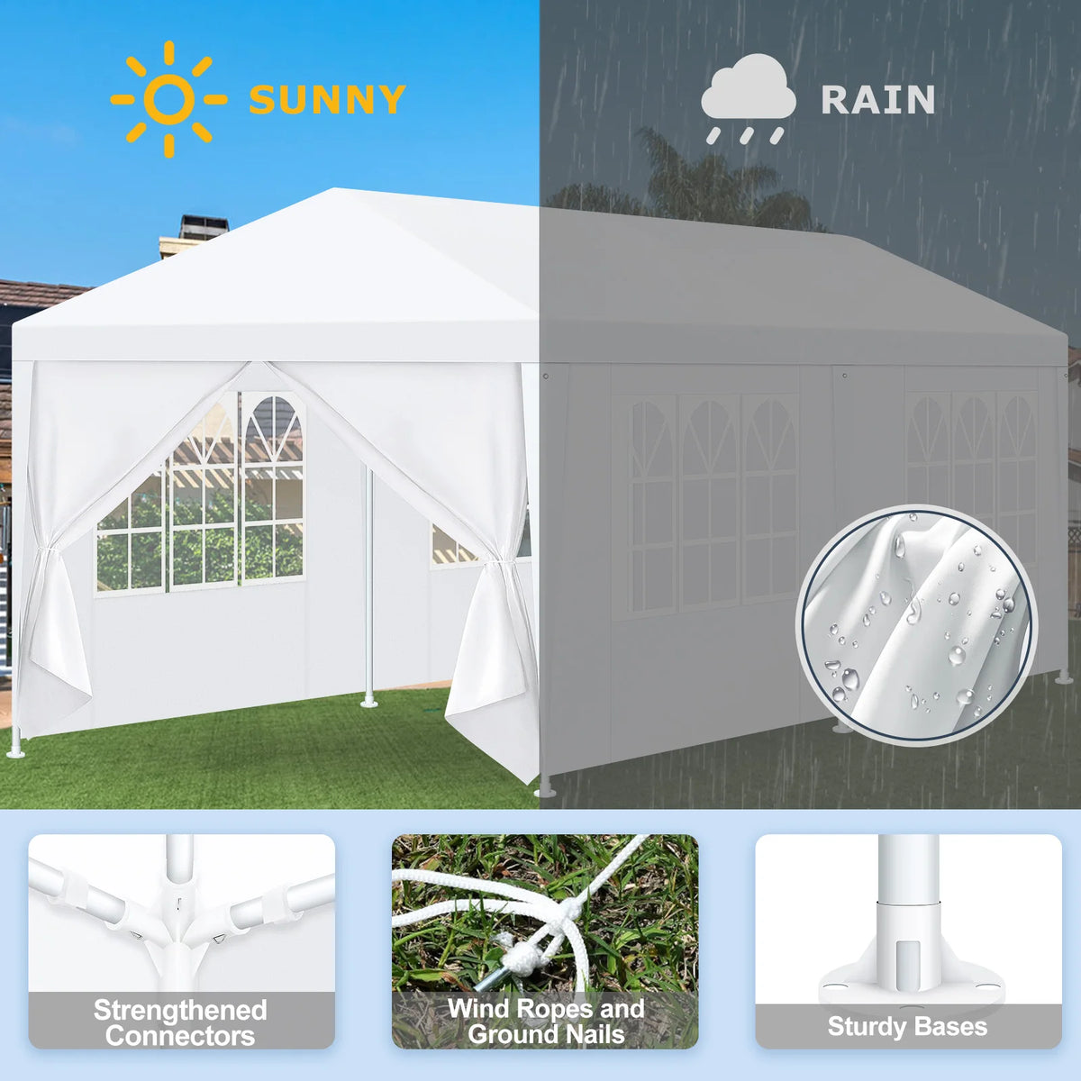 Tooluck Heavy Duty Party Canopy With Removable Sidewalls