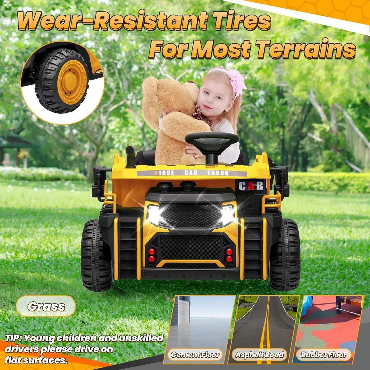 JOYRACER Electric Ride On Dump Truck With Remote Control