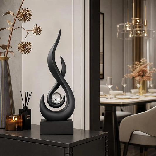 Modern Abstract Flame Decorative Sculpture for Home Interiors