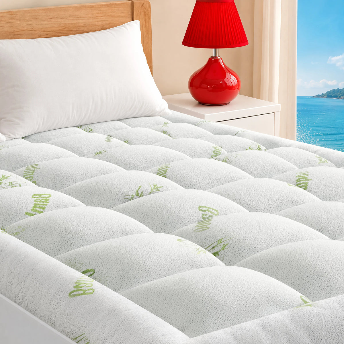 JHK Waterproof Bamboo Mattress Topper For Enhanced Comfort