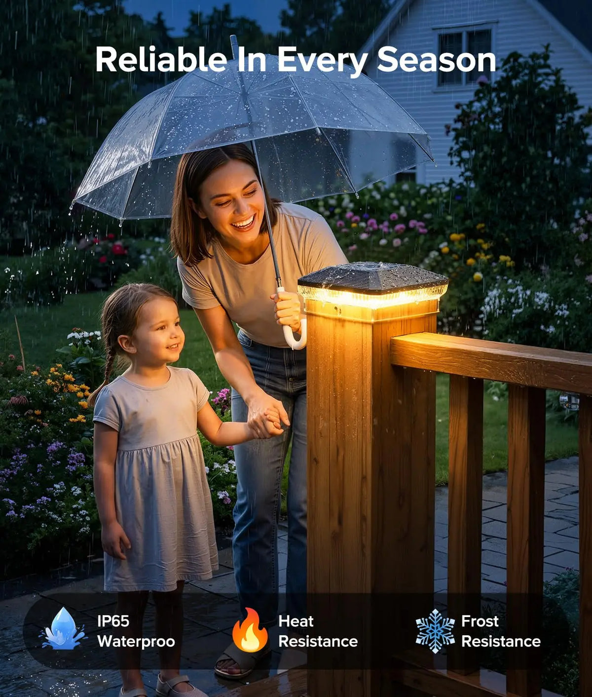 KPSTEK Solar Outdoor Post Cap Lights With Three Modes