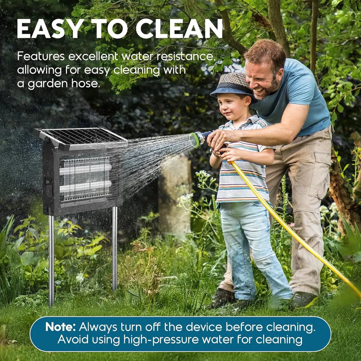 Waterproof Solar Bug Zapper With 4500V Grid For Garden Patios