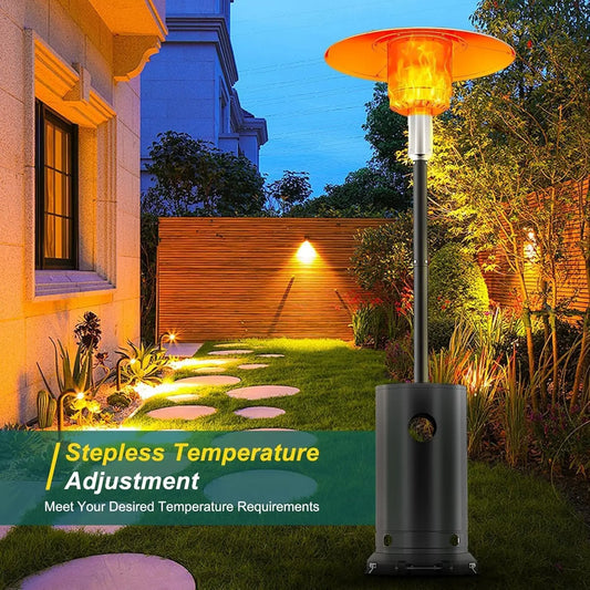 Studyset 48000 Btu Outdoor Gas Patio Heater With Wheels