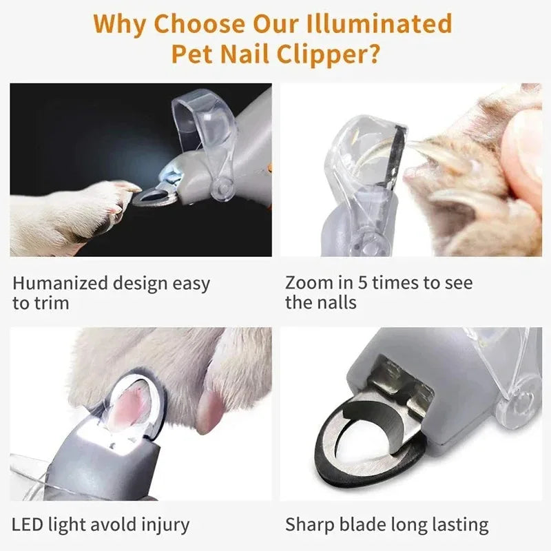Professional LED Pet Nail Clipper Scissors For Cats And Dogs