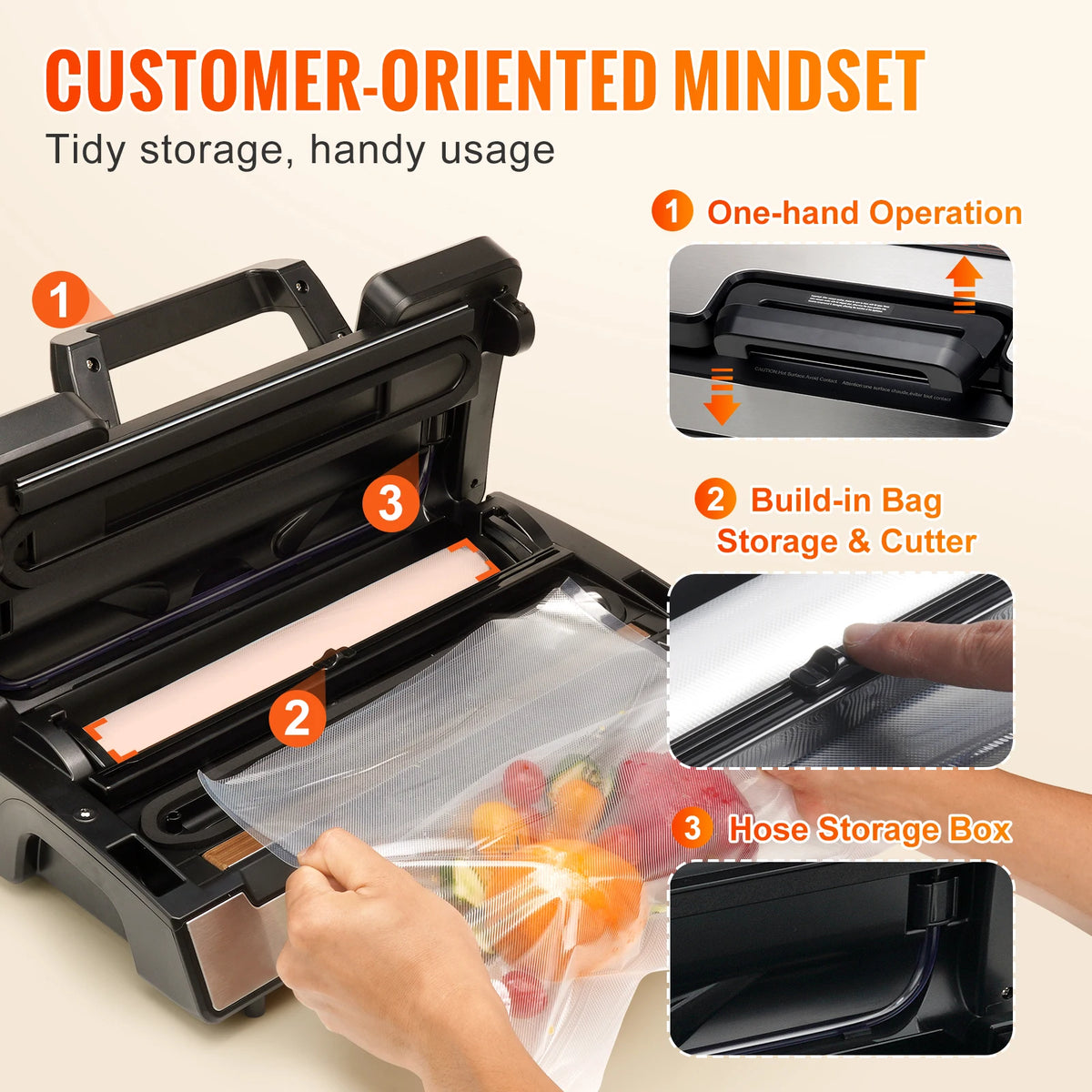 SucceBuy 130W Portable Vacuum Sealer For Fresh Food Storage