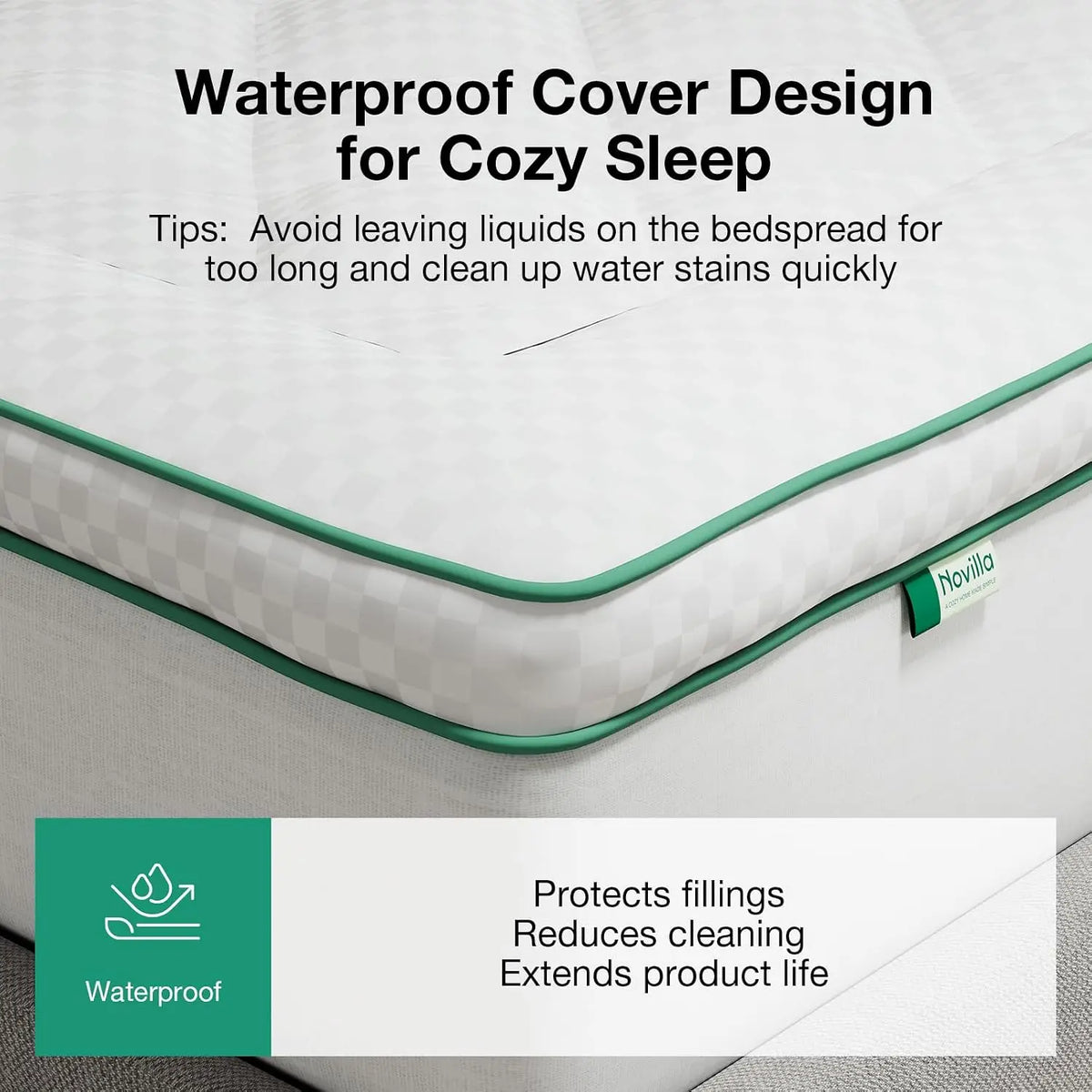 Novilla Ultra Soft Memory Foam Pillow Top Mattress Topper