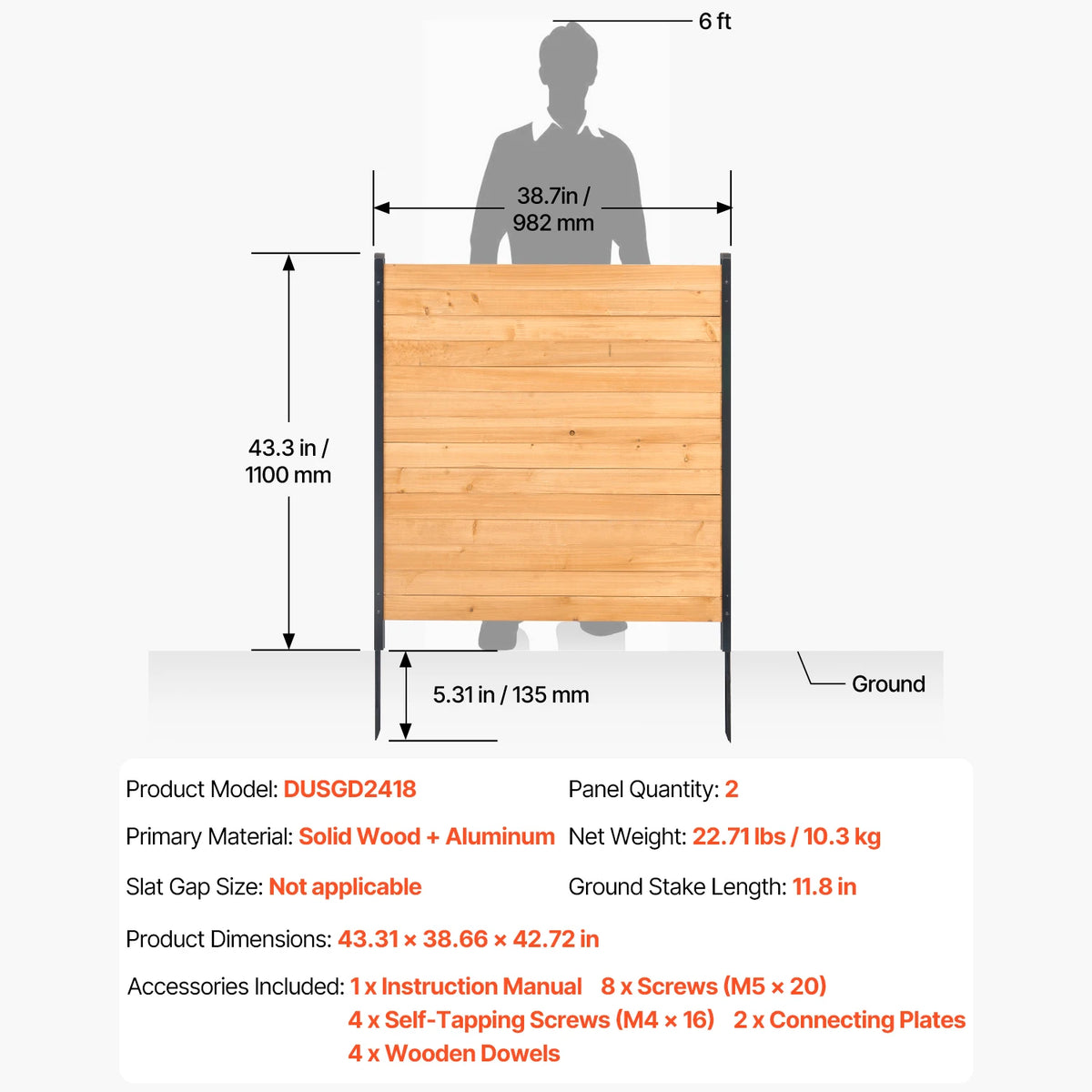SucceBuy Wood Privacy Fence Screen for Air Conditioner Equipment