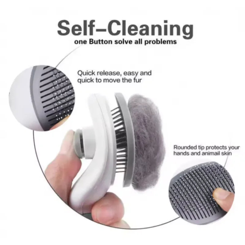 Self Cleaning Grooming Brush Hair Remover for Dogs and Cats