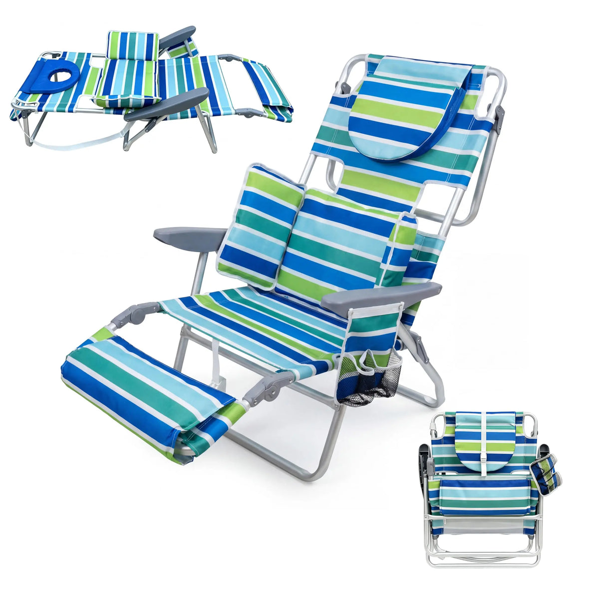 HiMISS Portable Face Down Sunbathing Recliner Chair For Beach