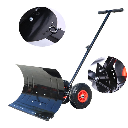 Ergonomic Heavy Duty Snow Shovel With Wheels For Driveway Removal