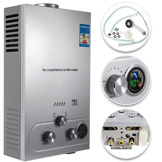 Tankless LPG Gas Hot Water Heater With LCD Control Panel