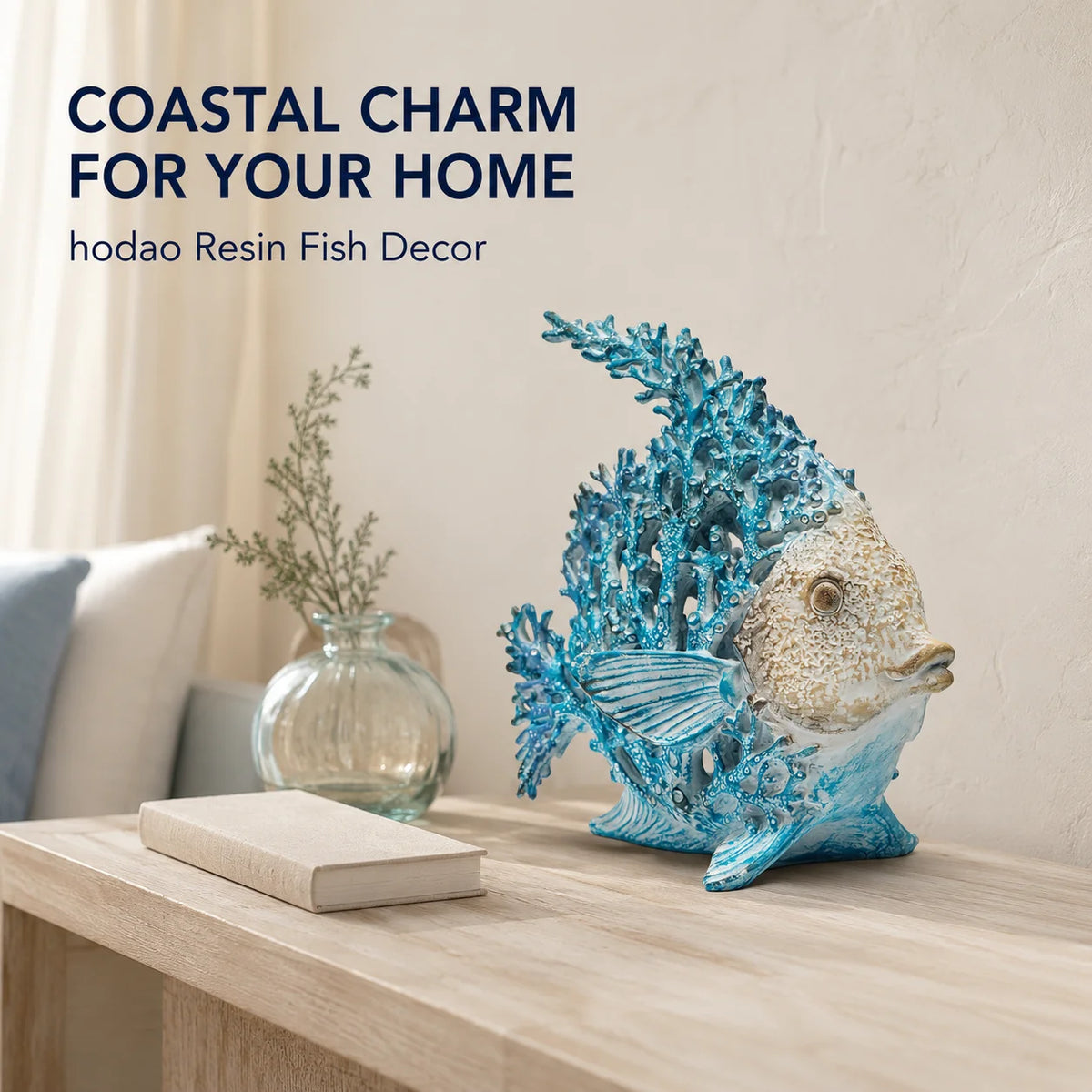 Hodao Angelfish Coral Reef Resin Sculpture Coastal Ocean Decor