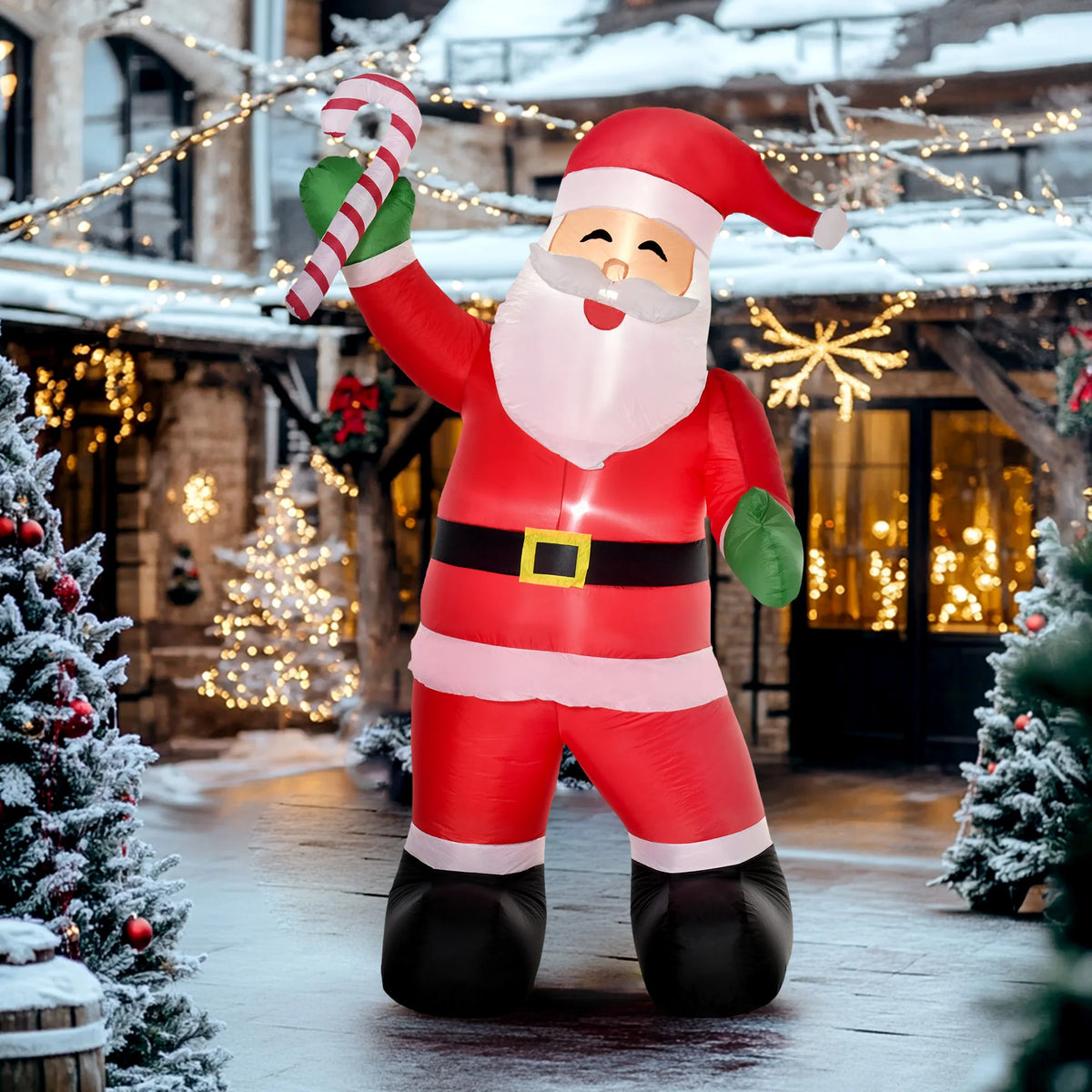 Homcom Christmas Inflatable Santa Claus Candy Decor Outdoor LED