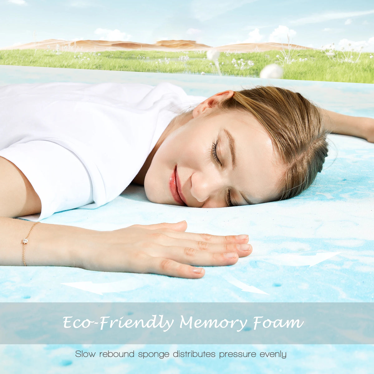JHK Cooling Gel Memory Foam Mattress Topper for Comfortable Sleep
