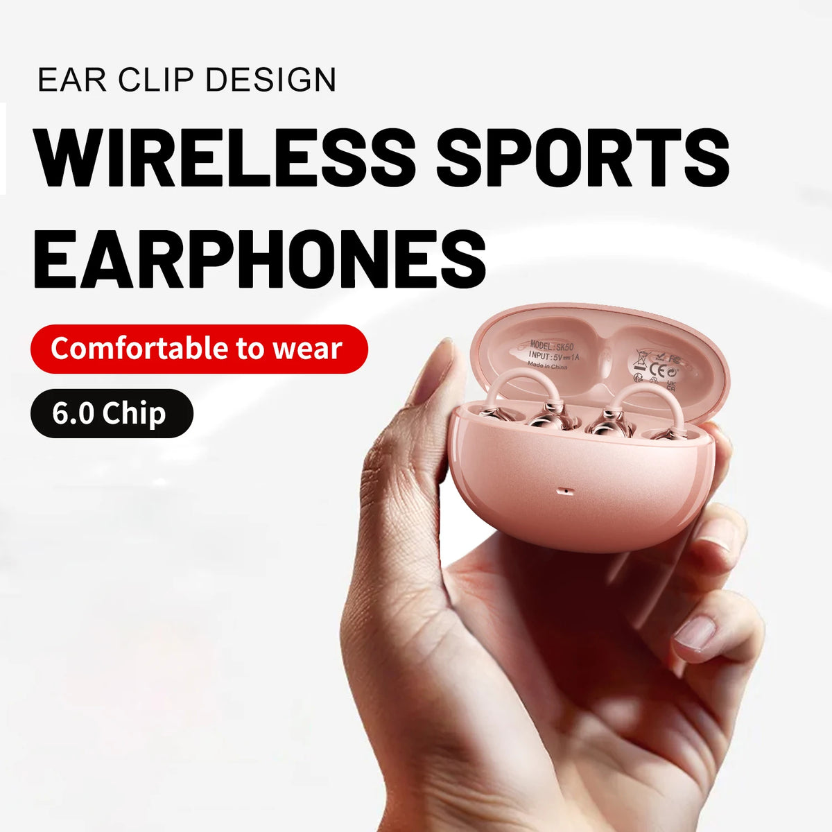 Insonixn Wireless Open Ear Clip Bluetooth Earbuds With Mic