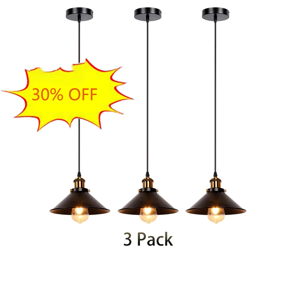 Industrial Loft Iron Pendant Ceiling Lamp For Kitchen Island Lighting