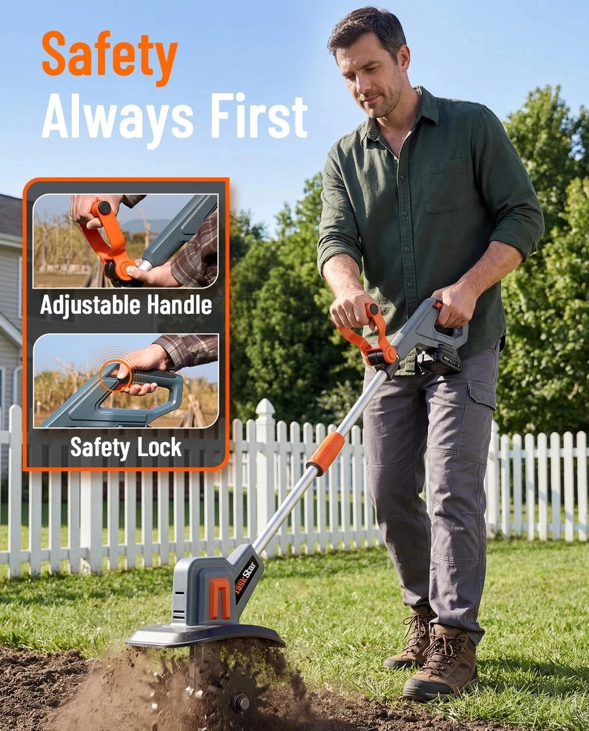 TaskStar Cordless Electric Garden Tiller And Soil Cultivator