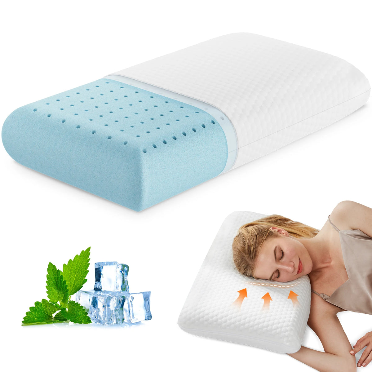 MCQ Memory Foam Neck Pillow With Removable Washable Cover