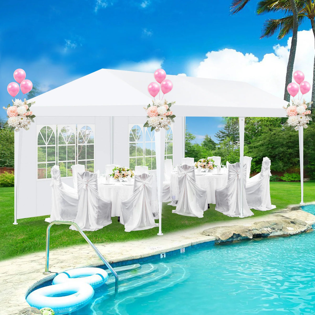 Tooluck Heavy Duty Party Canopy With Removable Sidewalls