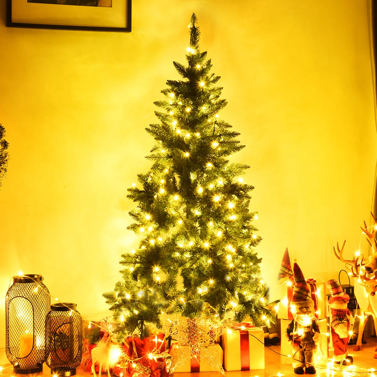 LIFEZEAL Half Christmas Tree For Indoor Wall And Corner Decoration